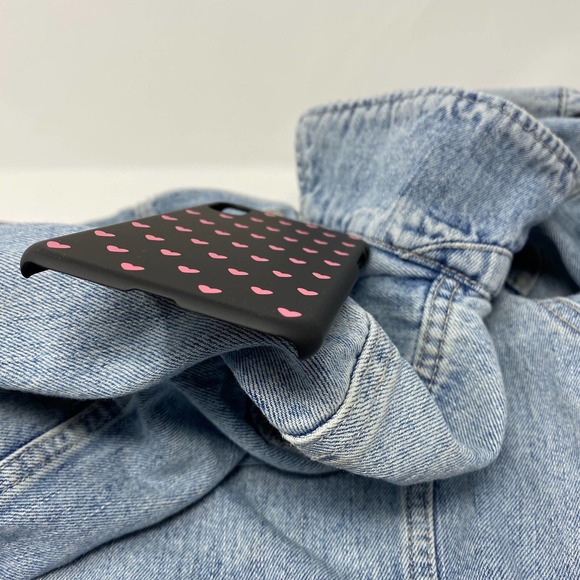 iPhone 6 Plus Case Pink Heart Print NEW Matte Cover - Picture 2 of 5